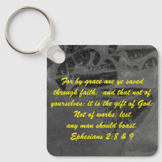 John 3:16 & Ephesians2:8 & 9 Bible truth Keychain