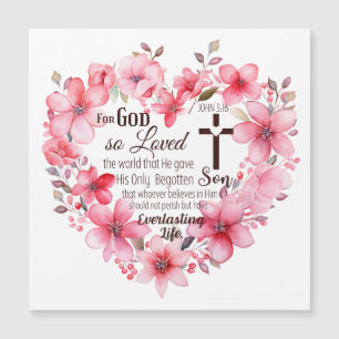 John 3:16 Floral Heart Bible Verse