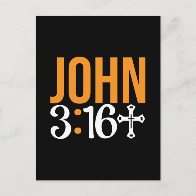 John 3:16 For God So Love The World Bible Verse Postcard (Front)