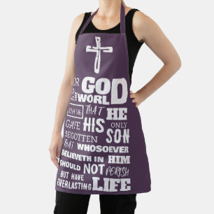 JOHN 3:16 FOR GOD SO LOVED THE WORLD APRON