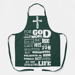 JOHN 3:16 FOR GOD SO LOVED THE WORLD APRON