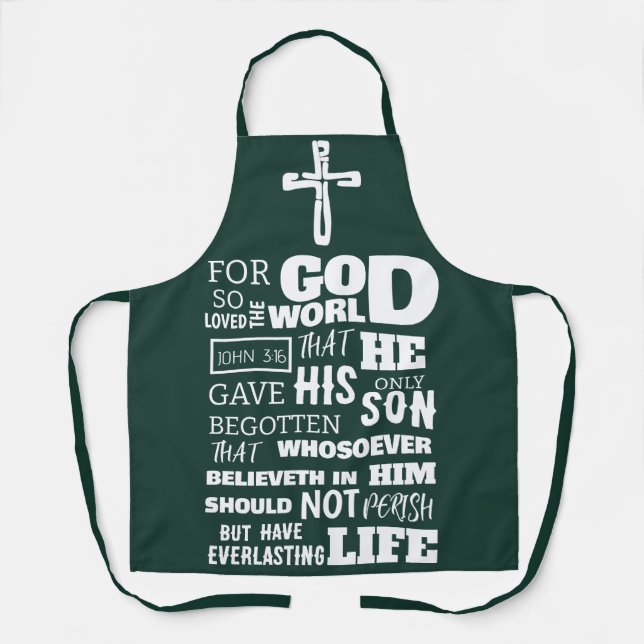 JOHN 3:16 FOR GOD SO LOVED THE WORLD APRON (Front)