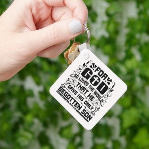 John 3:16 For God So Loved the World Christian  Key Ring