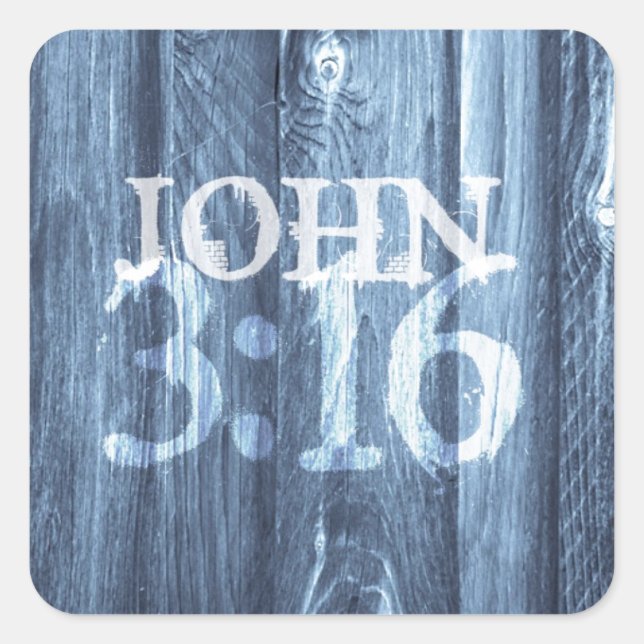John 3:16...For God So Loved the World Square Sticker (Front)