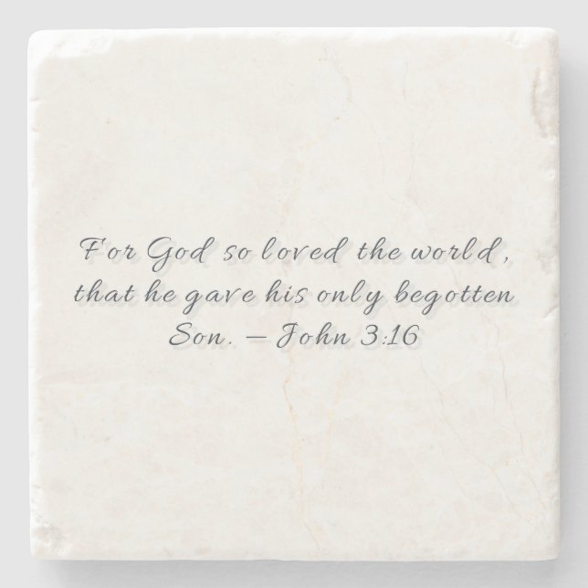 John 3:16, Gift Stone Coaster (Front)