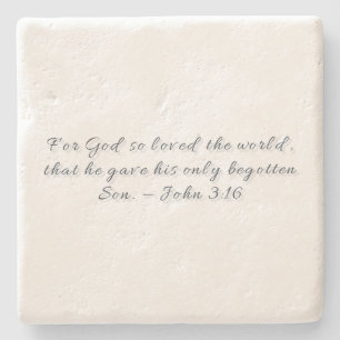 John 3:16, Gift Stone Coaster