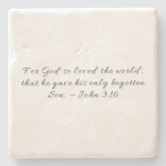 John 3:16, Gift Stone Coaster (Front)