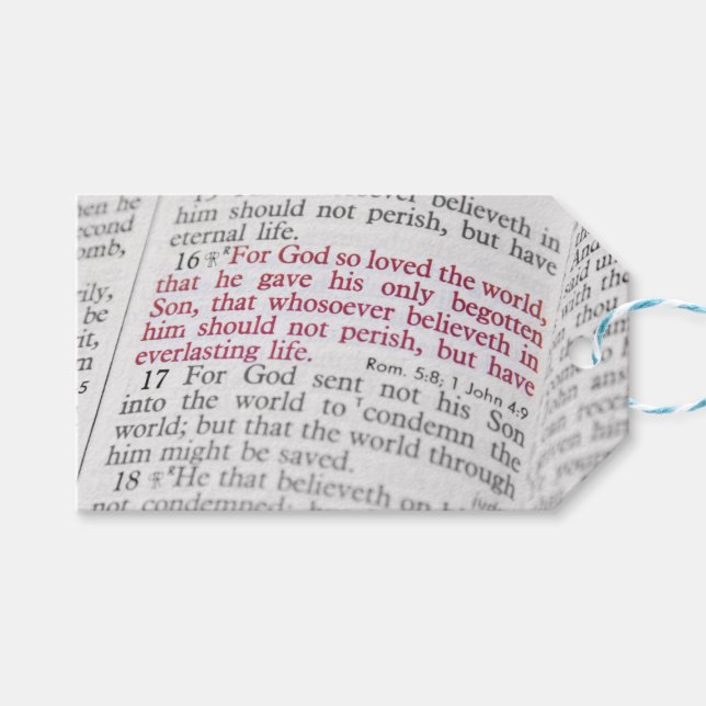 John 3:16 gift tags (Front (Horizontal))