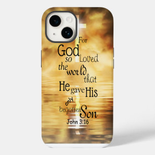 John 3 16 God Loved the World Bible Verse iPhone 14 Case