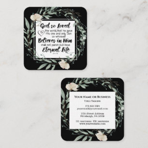 John 3:16 God so Loved the World Bible Verse Square Business Card