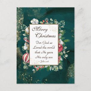 John.3:16 God so Loved the World, Christmas Postcard