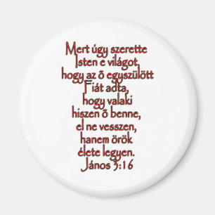 John 3:16 Hungarian Magnet