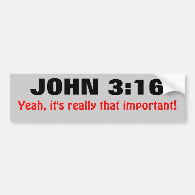 John 3:16 is Really That Important Bumper Sticker (Front)