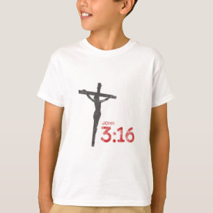 John 3:16 Jesus Crucifix Bible Verse T-Shirt