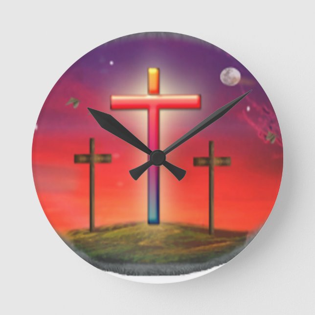 John 3:16 Jesus Loves you Round Clock (Front)