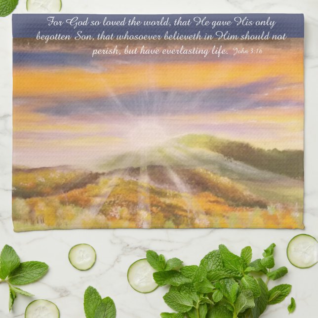 John 3:16 Kitchen Towels (Folded)