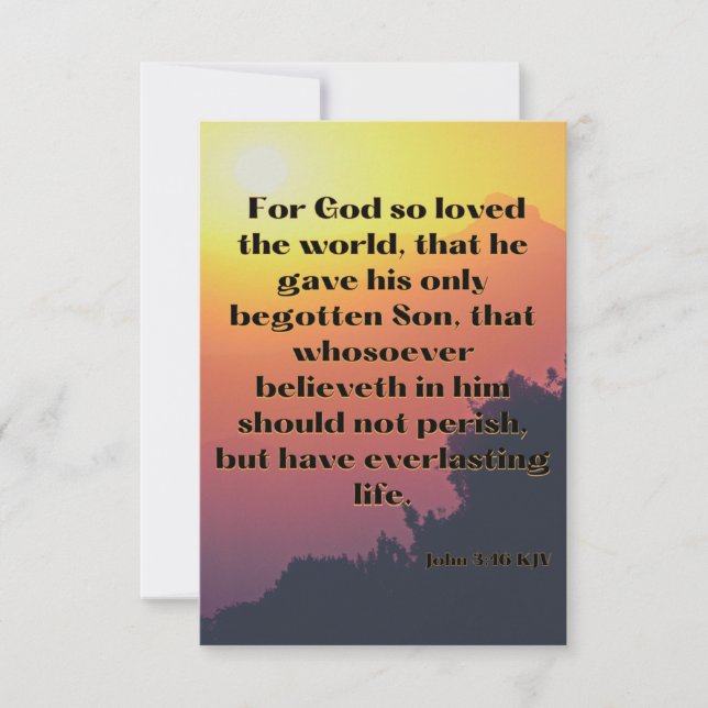 John 3:16 KJV Bible Verse Pic Flat Greeting Card (Front)