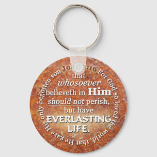 John 3:16 KJV Everlasting Life Bible Verse Quote Key Ring