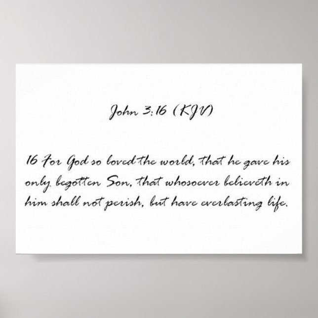 John 3:16 (KJV) Poster (Front)