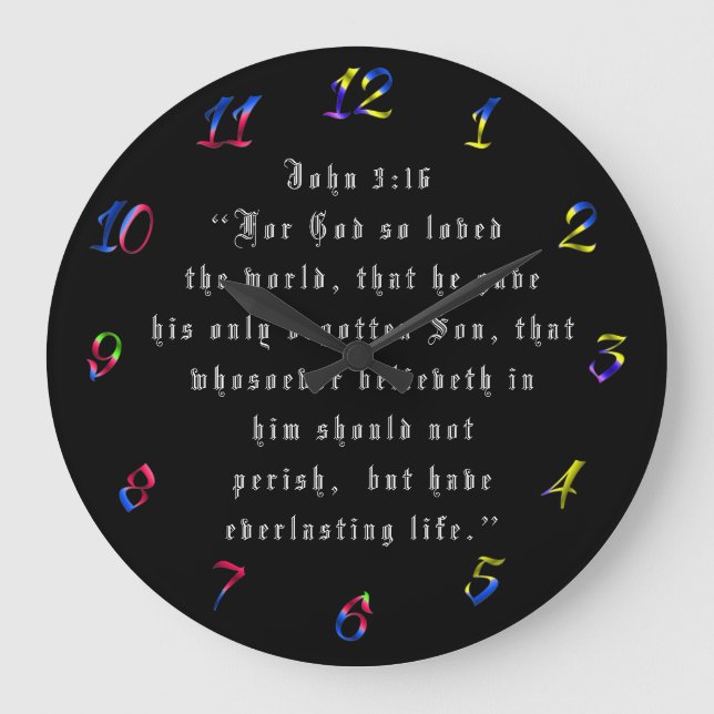 JOHN 3:16 LARGE CLOCK (Front)