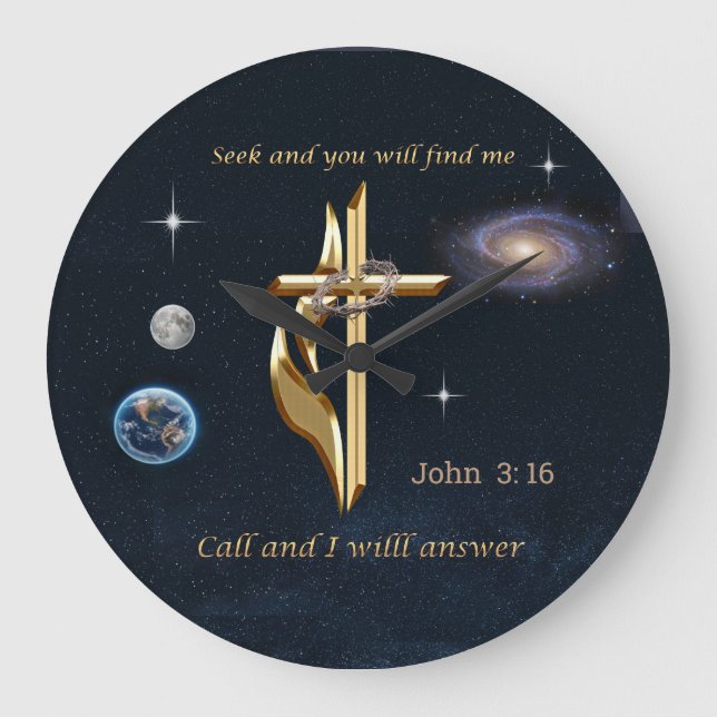 John 3:16     large clock (Front)