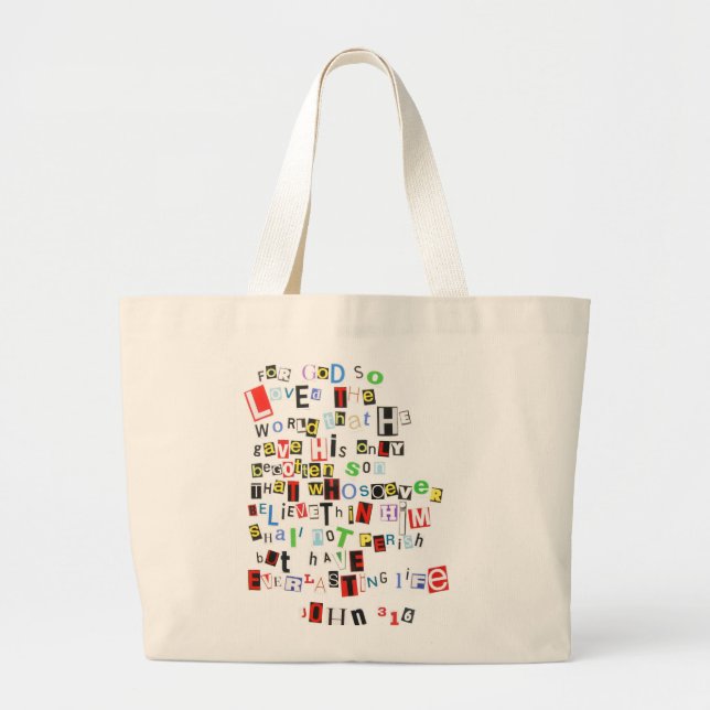 John 3:16 large tote bag (Front)