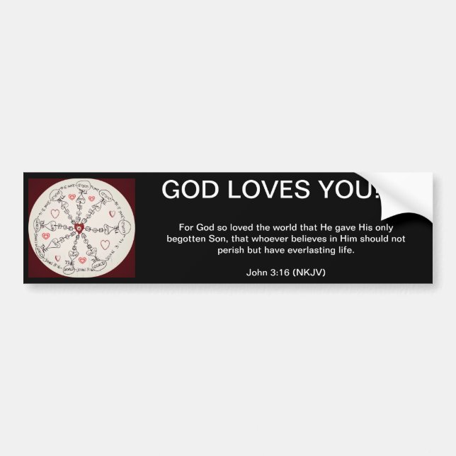 John 3:16 Mandala Bumper Sticker (Front)