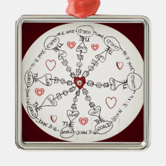 John 3:16 Mandala Metal Tree Decoration