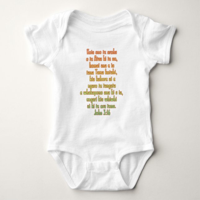 John 3:16 Maori Baby Bodysuit (Front)