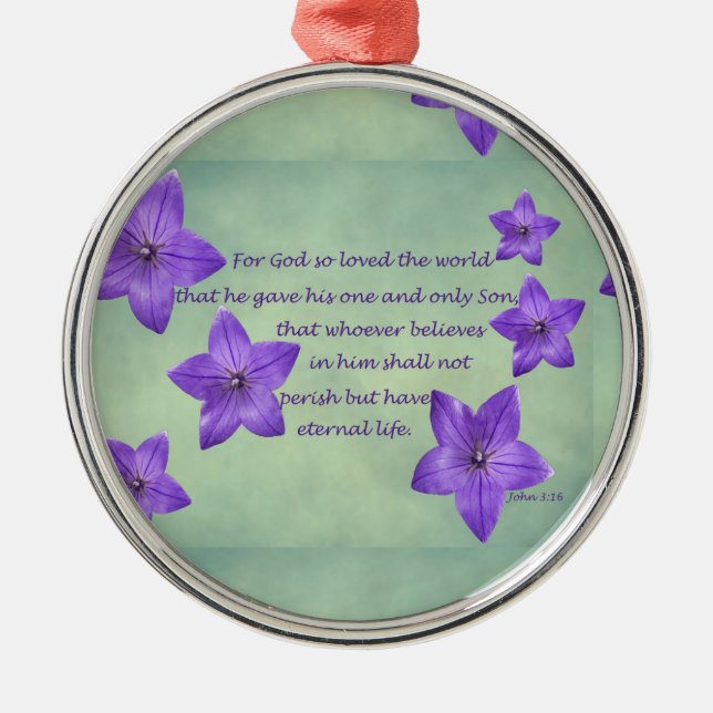 John 3:16 metal tree decoration (Front)