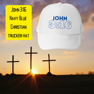 John 3:16 Navy Blue Christian Hat