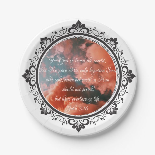 John 3:16 Paper Plates (Front)