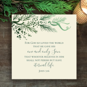 John 3:16 Personalised Christian Modern Christmas Holiday Card