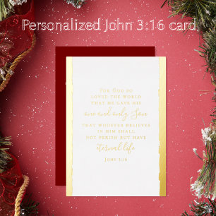 John 3:16 Personalised Elegant Christmas Gold