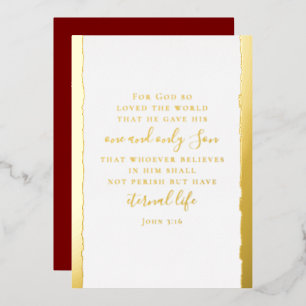 John 3:16 Personalized Elegant Christmas Gold
