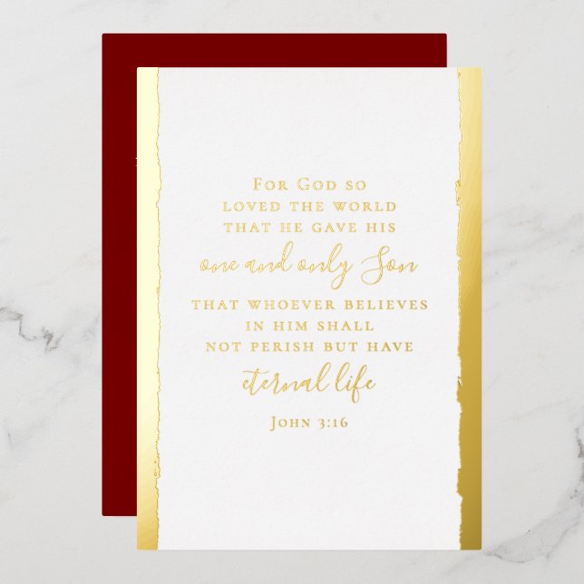 John 3:16 Personalized Elegant Christmas Gold (Front/Back)