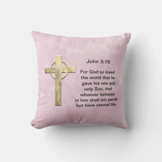 John 3:16 (pink) cushion (Front)