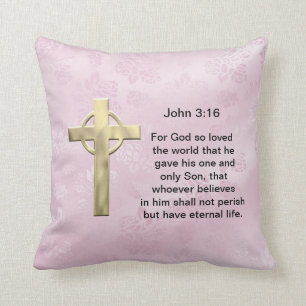 John 3:16 (pink) cushion