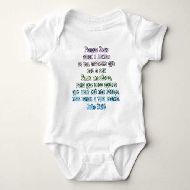John 3:16 Portuguese Baby Bodysuit (Front)