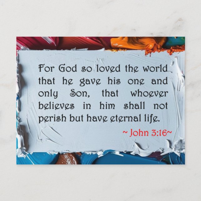 John 3:16   postcard (Front)