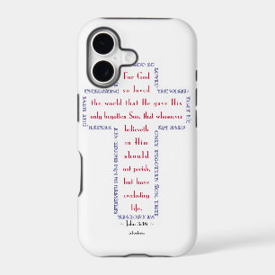 John 3:16 Red, White and Blue Cross
