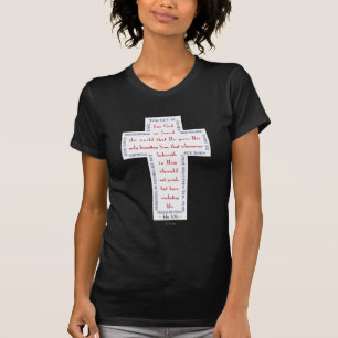 John 3:16 Red, White and Blue Cross T-Shirt