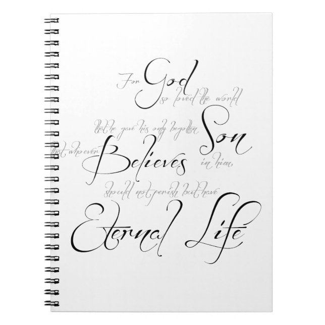 John 3:16 script spiral notebook (Front)