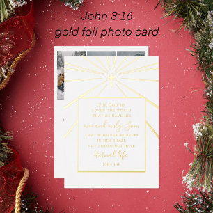 John 3:16 Scripture Christmas Photo Gold