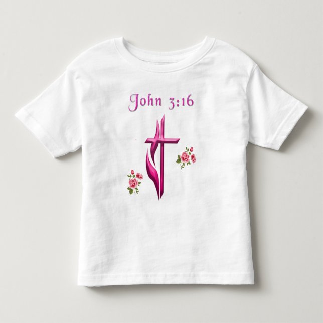 John 3:16 scripture toddler T-Shirt (Front)