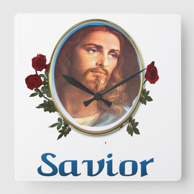 JOhn 3:16 Square Wall Clock (Front)