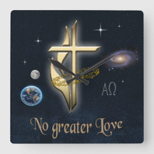 John 3:16 square wall clock