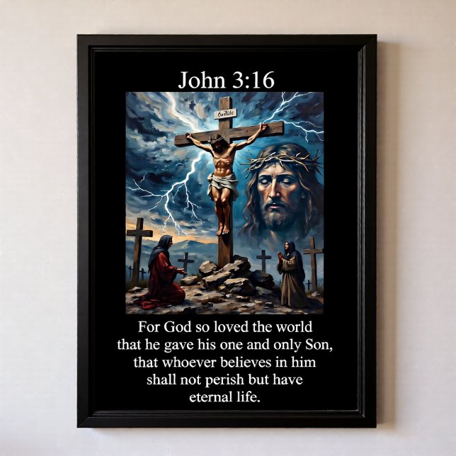 John 3:16 Storm Lightning Mourning Women Poster (Creator Uploaded)