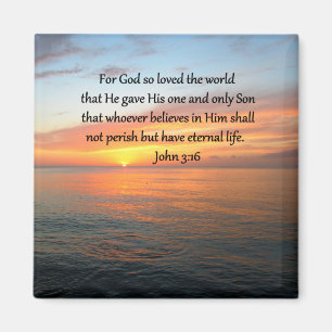 JOHN 3:16 SUNRISE OVER THE OCEAN PHOTO MAGNET