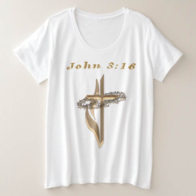 john 3:16 t-shirt plus size T-Shirt (Design Front)